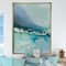 Designart - Indigo Abstract Watercolor Blue - Nautical & Coastal Canvas in Gold Frame